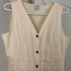 J Crew off white linen button down classic dress